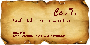Csákány Titanilla névjegykártya